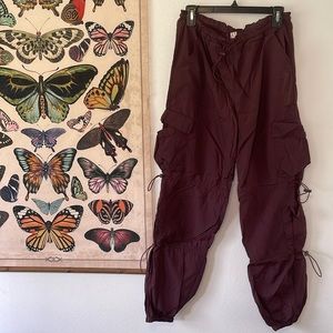 HALARA jogger pants nylon - swishy - medium - maroon/brown